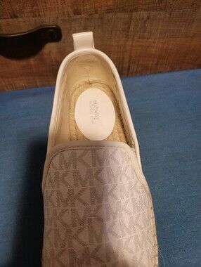 Michael Kors Cream/White MK Logo Espadrille Slip-On